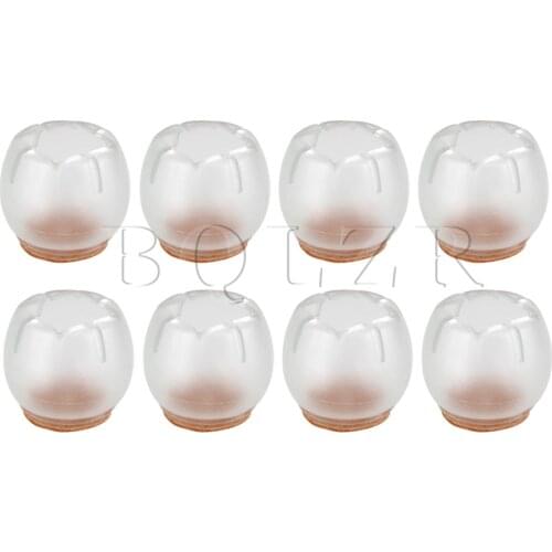 BQLZR 8 pcs Round Transparent Chair Table Foot Covers Furniture Legs