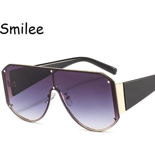 One Piece Oversized Square Sunglasses Women Fashion Brand Designer Sun Glasses Male big shades 2020 New Summer Glasses UV400