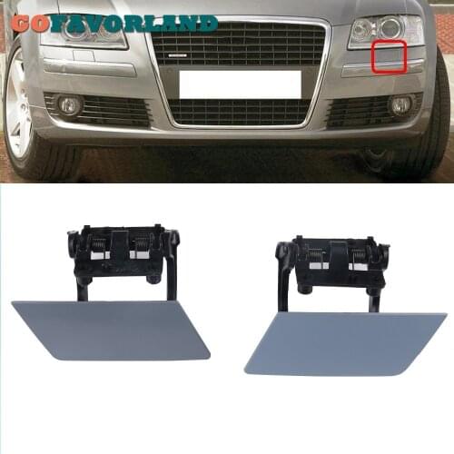 For AUDI A8 D3 S8 Quattro 2005 2006 2007 2008 2009 2010 Left+Right Side Headlight Washer Cap Cover Unpainted 4E0955281 4E0955282