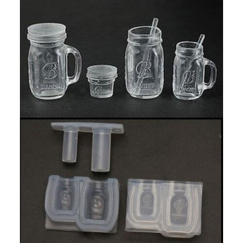 Handmade Small Size Honey Jar Mold Bottle Pendant UV Resin Casting Mold Miniture Food Play Silicone Mold Jewelry Making