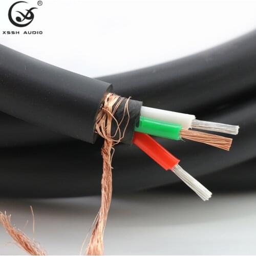 Hi-End XSSH Copper Silver DIY AC Power Cable Hifi Audio Amplifier Speaker Cable Bulk Power Cables Cord Wire