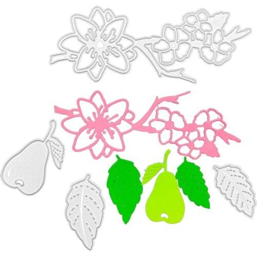 Julyarts Pear Flowering Vine Leaves Cutting Dies Frame Mold Embossing Stencil DIY Scrapbook Paper Album New