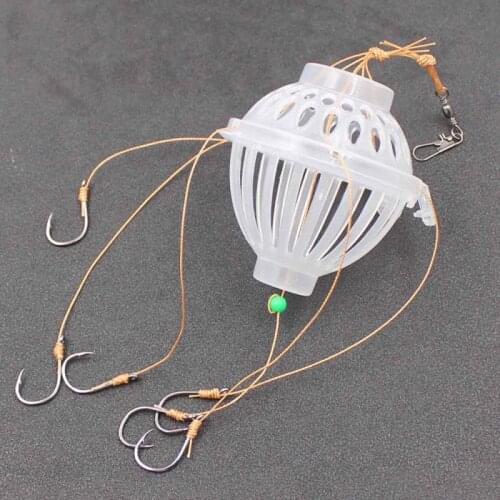 Pecsa Hooks 6 in 1 Lantern Bait Case Barbed Explosion Winter Carp Fishing Lure China Jig Feeder Spoon Hook Explosion Fishing