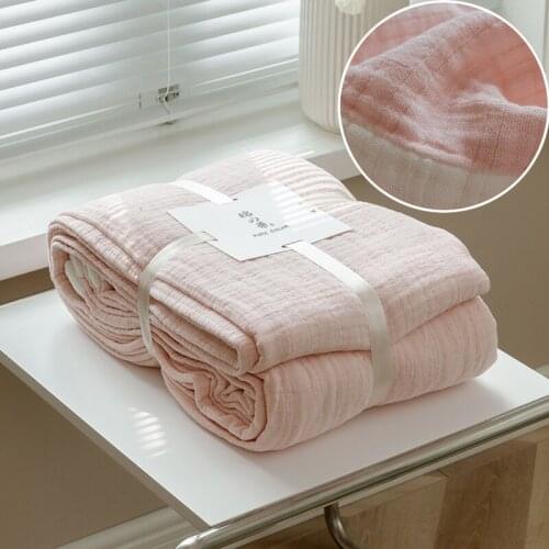 Summer Breathable Gauze Towel Blanket Soft Cotton Skin-friendly Nap Cover Blanket Muslin Towel Quilt for Adults Children