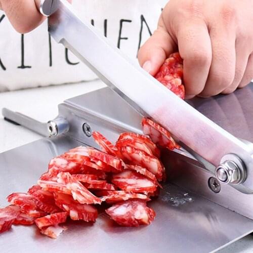 Meat Slicer Vegetables Cutting Machine Chinese Herbal Medicine Bacon Nougat Pastry Slicer Stainless Steel Household