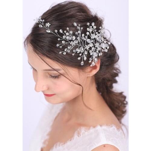 Minimalist Shiny Rhinestones Crystal Rose Gold Silver Pure Quietly Elegant Headband Fairy Wedding Bride Hair Accessories women