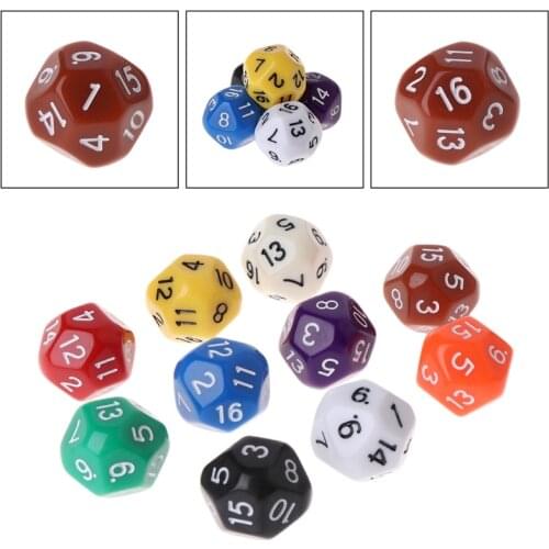 10pcs 16 Sided Dice D16 Polyhedral Dices For Table Games U2JB