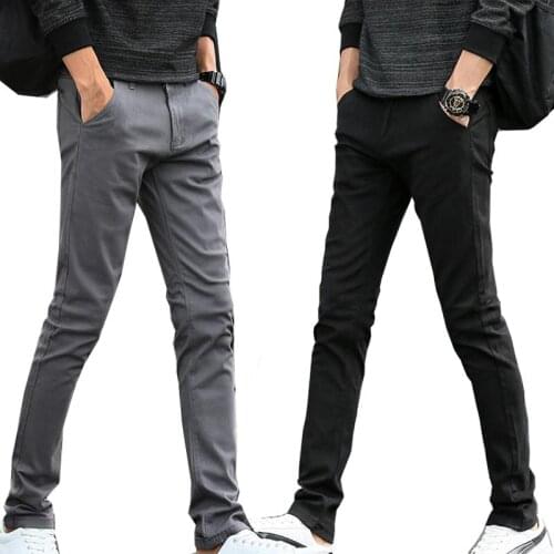 2019 New Straight Tube Small Leg Trousers Mens Trousers Spring and Autumn Casual Pants Sports Slimming