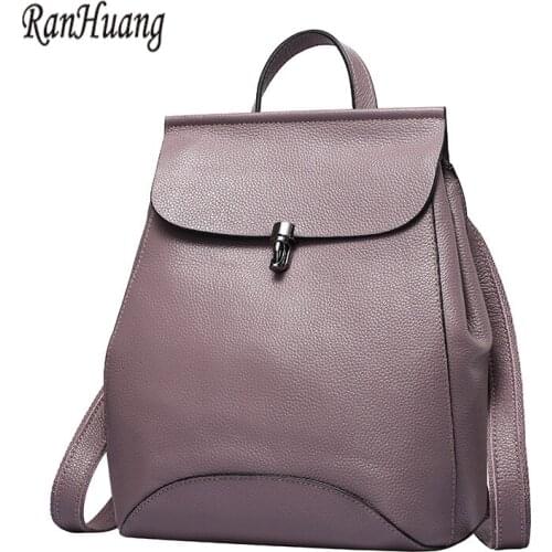 RanHuang Women Genuine Leather Backpack 2017 Fashion Backpack Ladies Rucksacks School Bags For Teenage Girls mochila A320