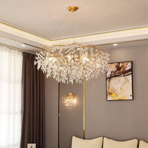 Nordic Luxury Crystal Chandelier LED Lighting for Home Decoration Chandeliers Lamp Living Room Dining Room Crystal Lobby Lights