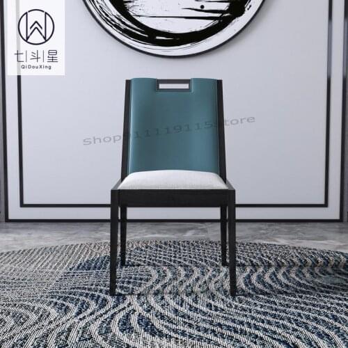 Light Luxury Dining Chair New Chinese Style Ebony High End Modern Cloth Dining Table And Chair Combination Solid Wood Armchair I
