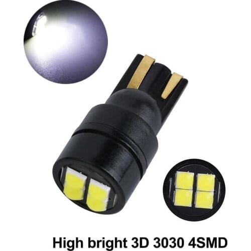 50Pcs High Bright White T10 3030 4SMD LED Wedge Car Bulbs 194 168 2825 Clearance Lamps Reading License Plate Lights 12V