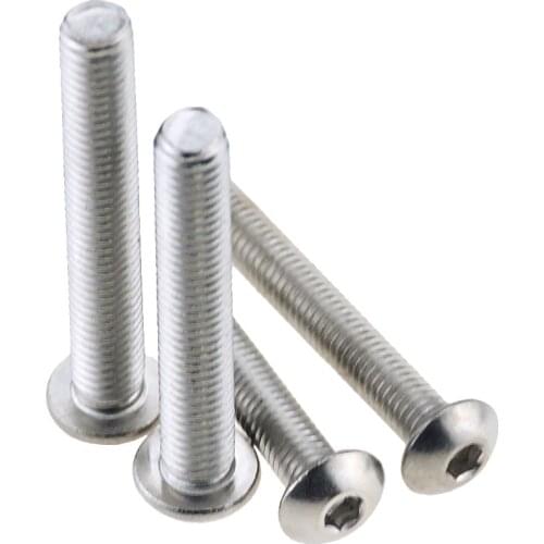 50pcs/Lot M6x12 mm M6*12 mm yuan cup Half round head 304 Stainless Steel Hex Socket Head Cap Screw Bolts