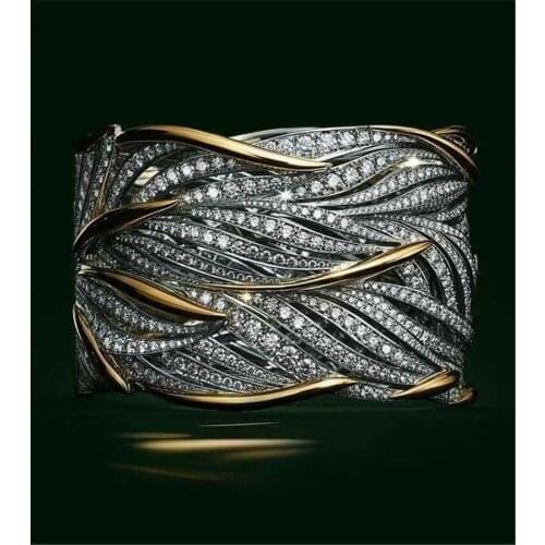 Vintage Female Ring 925 sterling silver Pave AAAAA cz Promise Wedding Band Rings for Women Bridal Finger Party Jewelry Gift