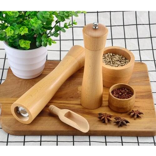 1PC Ceramic Grinder Manual Pepper Grinder Oak Wood Salt And Pepper Mill Multi-purpose Cruet 8 Inch Kitchen Accessories OK 1152