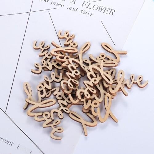 18Pcs Natural Rustic Wooden Love Letters Valentines Day Anniversary Table Wedding Confetti Decoration DIY Accessories Crafts