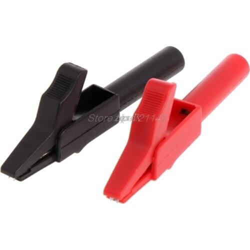 2 Pcs Full Protective Alligator Clips Crocodile Clamp For Professional Multimeter Insulation Clips Dropship