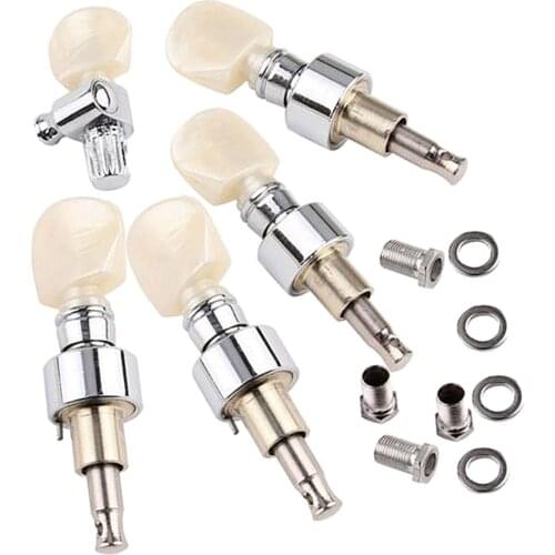 5Pcs 5 String Banjo Replacement Peg/Key Pearled Machine Head Square Button Tuning Tuner Machine Heads