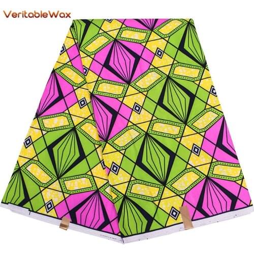 African Ankara Real Wax Printed Fabric High Quality 100% Polyester Nigerian Tissus Fabric Women Diy Dress Making fp6402