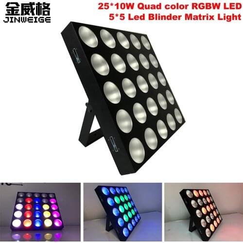 Free Shipping 5x5 Matrix Blinder 25x10w RGBW 4IN1 Stage Beam Light LED Matrix Blinder Wall 5x5 Panel Dmx Stage Light For Dj