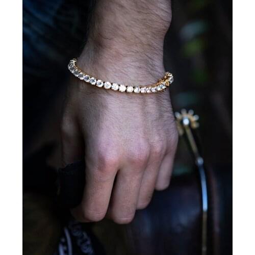 Bling bling 5mm cz paved tennis chain bracelet for women men hip hop jewelry wholesale round cut crystal party jewelry gift