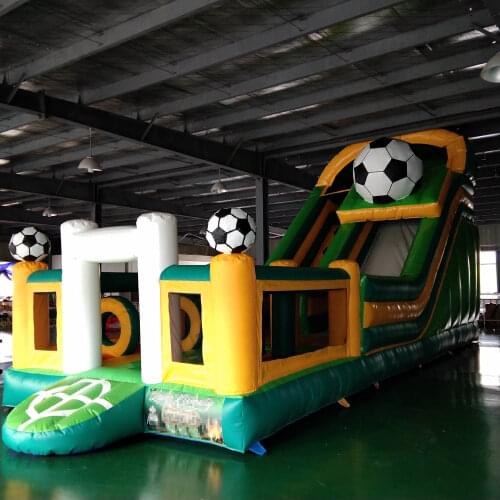Large inflatable soccerball playground slide