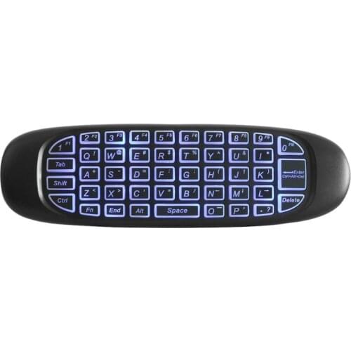 C120 RGB 3 Backlight Fly Air Mouse Wireless Backlit Keyboard G64 Rechargeable 2.4G Smart Remote Control for android Tv Box 090F