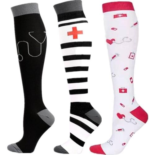 New Compression Stockings Knee High 20-30 Mmhg Fit Medical Varicose Veins Nursing Blood Circulation Pregnancy Edema Diabetes