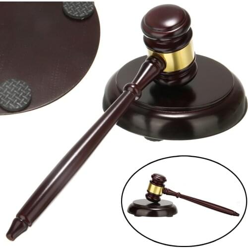 Wooden Handcrafted Hammer Wood Gavel Handmade Auction Hammer Sound Block for Lawyer Judge Auction Sale