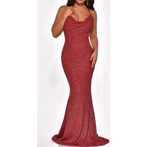 Long Backless Maxi Dress Women Spaghetti Strap High Split Bodycon Bandage Summer Dress Elegant Slim Party Dress Vestidos