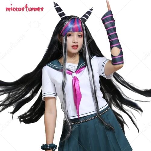 Danganronpa 2 Goodbye Despair Ibuki Mioda Long Straight Multi Color Cosplay Wig