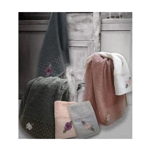 DowryWorld-Polka Hand Face Towel 6 Pieces 100% Cotton