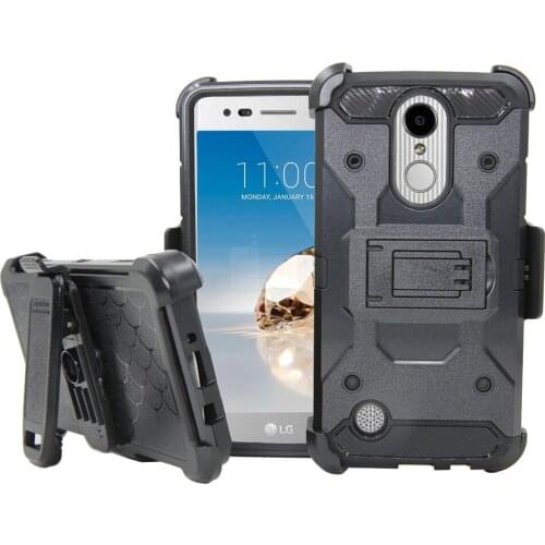 Hybrid Armor Case Heavy Duty Hard Shockproof Belt Clip Holster Case Cover For LG Aristo MS210/LV3/K8 2017/Phoenix 3/Fortune