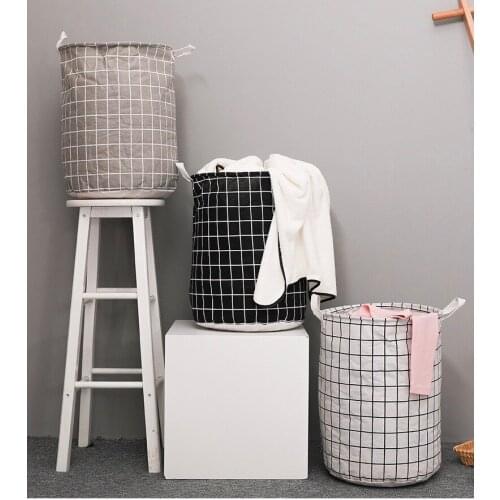 35cmx42cm Nordic Style Folding Drawstring Port Dirty Laundry Basket For Toy Clothing Storage Bucket Laundry Organizer