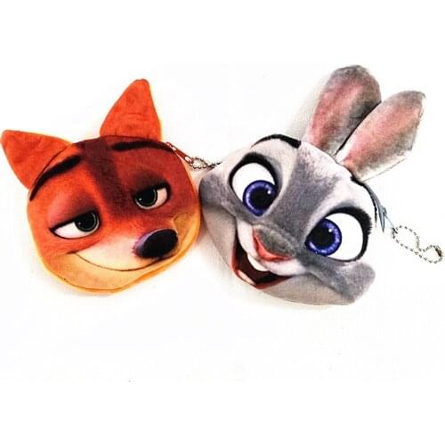 M004 Worth Having Cute Women Purse Animal Cartoon Fox Rabbit Leopard Sheep Plush Coin Purse Wallet Card Bag