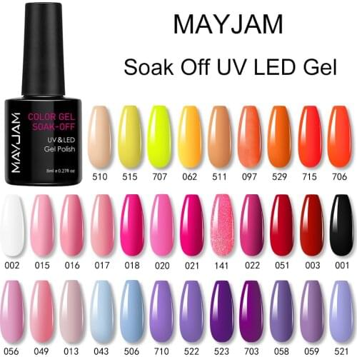 Nail Polish Pink Red Color 8ml Hybrid Varnish Manicure Art Semi Permanent Top Coat UV LED Lamp Gel Polish Nail Lacquer Varnishes