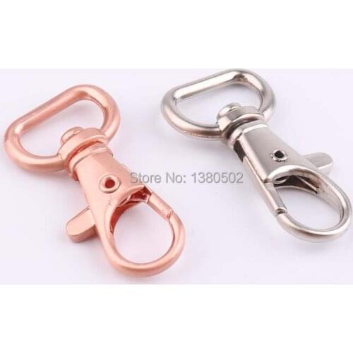 20pcs/lot 40mm Metal Rose Gold and Silver Color Lobster Clasp Clip Snap Hook Key ring for bag Webbing Accessories