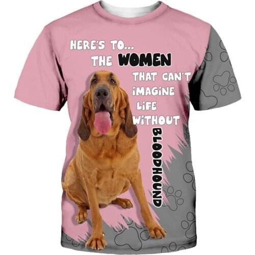 CLOOCL Brown Bloodhound Men' T-shirts 6 Varieties Pet Men Clothing Unisex Dog Letter Casual Clothes Personality Tees Oversized