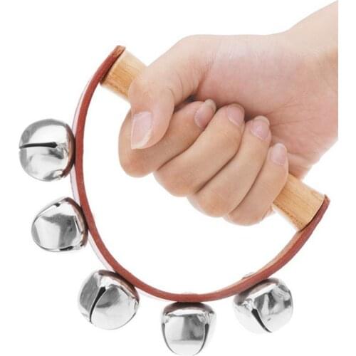 Musical instruments toy 5 Bell Hand Shaking Jingle Tambourine Early Educational Musical Toy