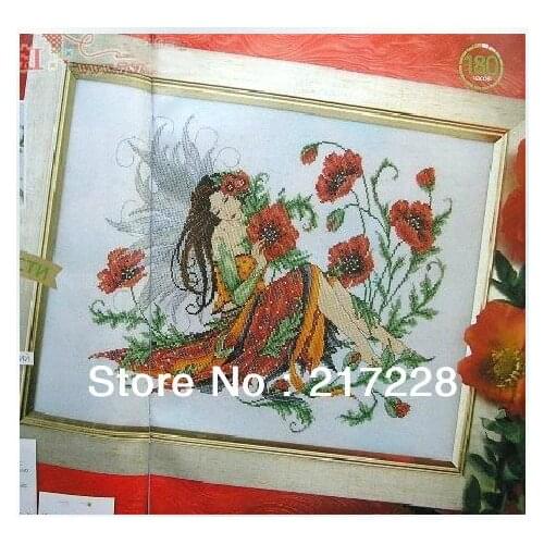 14CT Poppy Fairy Cross Stitch Sets Kits 51x41cm FREE shipping CS-076WM