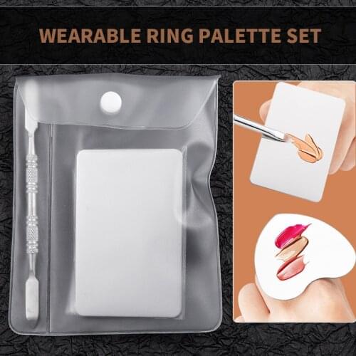 Stainless Steel Small Ring Beauty Palette Set Ring Nail Color Palette Color Stick Makeup Color Tool Art Supplies