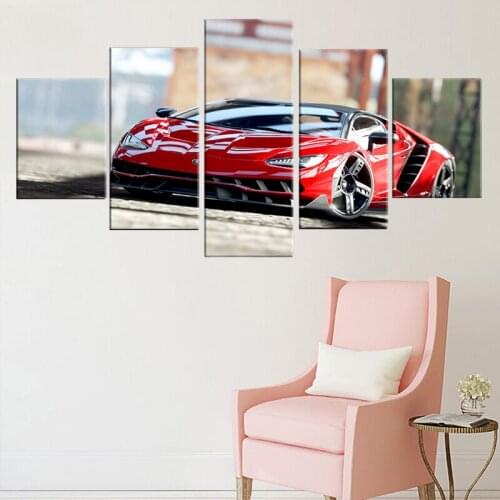 Wall Art Home 5pcs Lambo Forza Horizon 4 Car Decor Canvas Print Painting Modern Poster Living Room Modular Picture Frame Artwork