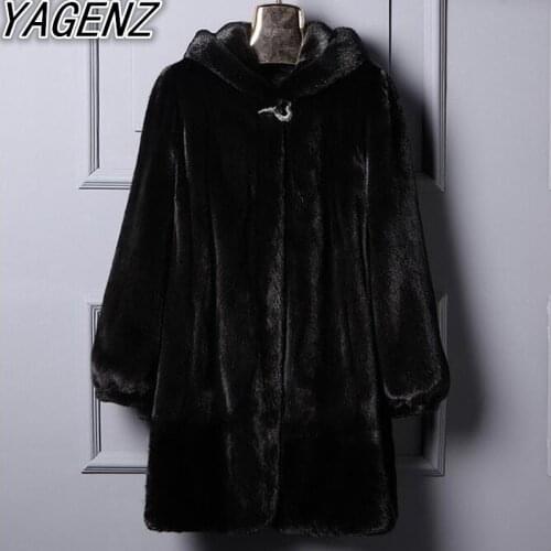 2020 New Faux Mink Coat Women Winter Medium Long Short Luxury Warm Fur Coats Female Hooded Faux Fur Coat Large Size Overcoat 5XL