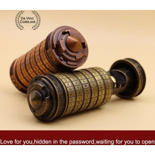 Da Vinci Educational toys Metal Cryptex locks gift ideas Da Vinci Code Lock To Marry Lover Escape Chamber Props