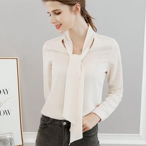 Spring Summer Pure Color Chiffon Shirt Korean Fashion New Womens Thin Blouse Office Ladies Long Sleeve Casual Top Clothes H9119