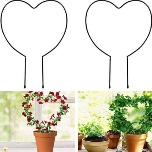 Plant Support Rack Love Heart Shaped Round Iron Art Vines Climbing Plant Support Rack Flower Plant Support Frame