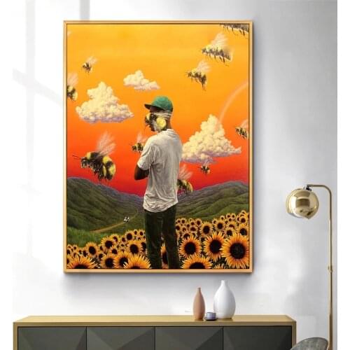 Tyler The Creator Flower Boy Poster Music Cover Hip Hop Rapper Star Retro Wall Art Canvas Print Paintings for Living Room Decor