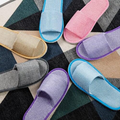20 pairs Hemp Simple Slippers Men Women Hotel Travel Spa Portable Folding House Disposable Home Guest Indoor Slippers Big Size