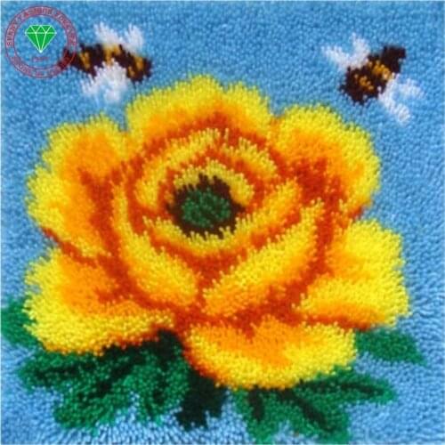 Needlework Craft Diy pillowcase embroidery Patchwork carpet embroidery stitch thread embroidery cushion throw crochet pillowcase