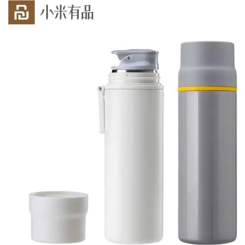 Youpin Funjia 450ml Thermo Cup Coffee Stainless Steel Thermal Vacuum Water Bottle Hot Coffee Lid Travel Cup Mug